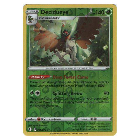 Decidueye : SHINING FATES (Reverse holo) - 008/072