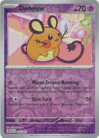 Dedenne : PALDEAN FATES (Reverse holo) - 036/091 - Lockett Labs UK