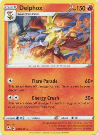 Delphox : SILVER TEMPEST - 027/195 - Lockett Labs UK