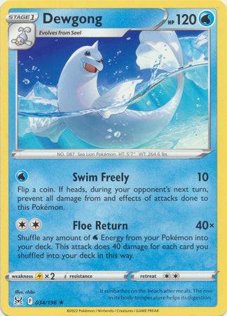 Dewgong : LOST ORIGIN - 034/196 - Lockett Labs UK