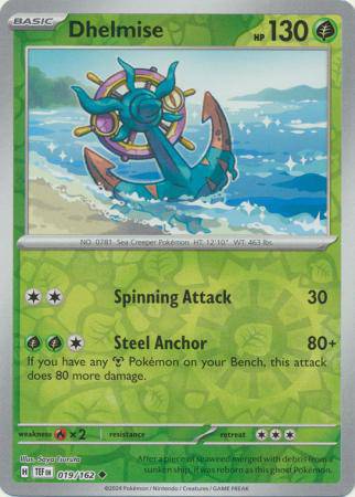 Dhelmise : TEMPORAL FORCES (Reverse holo) - 019/162 - Lockett Labs UK