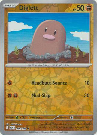 Diglett : 151 (Reverse holo) - 050/165 - Lockett Labs UK