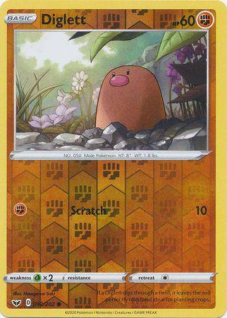 Diglett : SWORD & SHIELD BASE (Reverse holo) - 092/202 - Lockett Labs UK