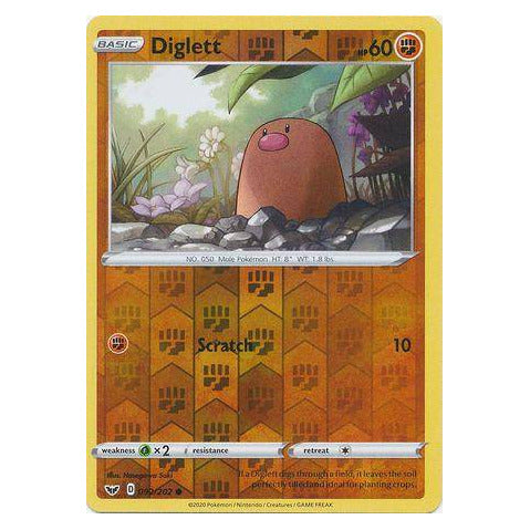 Diglett : SWORD & SHIELD BASE (Reverse holo) - 092/202