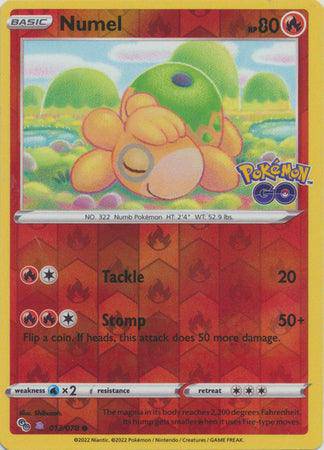 Lockett Labs Ditto (Numel) Pokémon card featuring a reverse holo design, showcasing Numel with vibrant colors and stats.