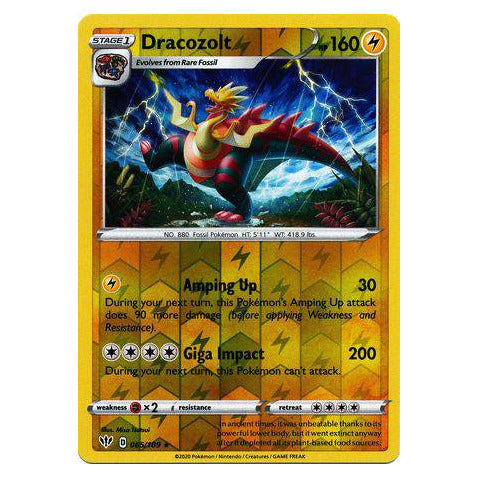 Dracozolt : DARKNESS ABLAZE (Reverse holo) - 065/189