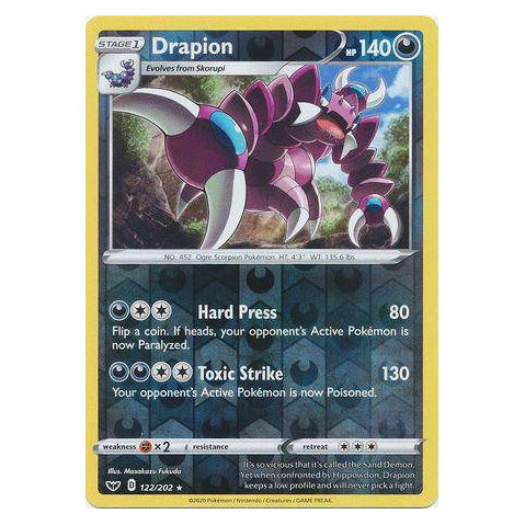 Drapion : SWORD & SHIELD BASE (Reverse holo) - 122/202
