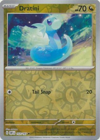 Dratini : OBSIDIAN FLAMES (Reverse holo) - 157/197 - Lockett Labs UK