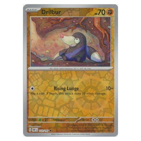 Drilbur : OBSIDIAN FLAMES (Reverse holo) - 111/197