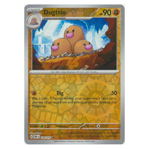 Dugtrio : OBSIDIAN FLAMES (Reverse holo) - 104/197