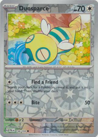 Dunsparce : PALDEA EVOLVED (Reverse holo) - 156/193