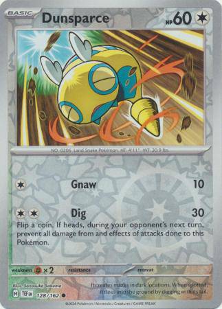 Dunsparce : TEMPORAL FORCES (Reverse holo) - 128/162 - Lockett Labs UK
