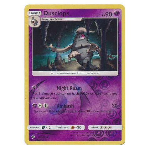 Dusclops : BURNING SHADOWS (Reverse holo) - 52/147