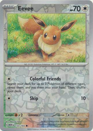 Eevee : 151 (Reverse holo) - 133/165