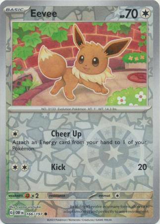 Eevee : OBSIDIAN FLAMES (Reverse holo) - 166/197 - Lockett Labs UK