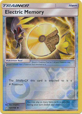 Electric Memory: ULTRA PRISM (Reverse holo) - 121/156. A Pokémon Trainer card featuring a holographic design with a disc and 