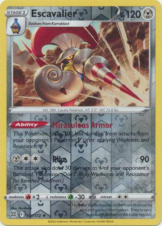 Escavalier : BRILLIANT STARS (Reverse holo) - 101/172 - Lockett Labs UK