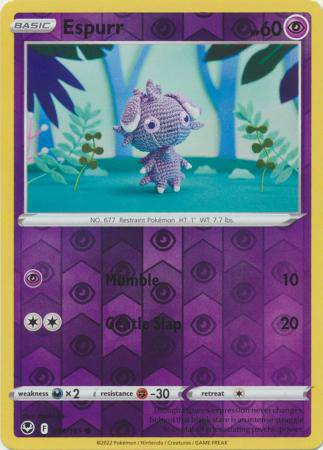 Espurr : SILVER TEMPEST (Reverse holo) - 081/195 - Lockett Labs UK