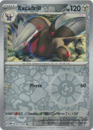 Excadrill : OBSIDIAN FLAMES (Reverse holo) - 147/197