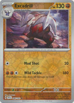 Excadrill : TEMPORAL FORCES (Reverse holo) - 086/162