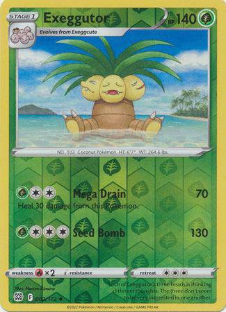 Exeggutor : BRILLIANT STARS (Reverse holo) - 002/172 - Lockett Labs UK