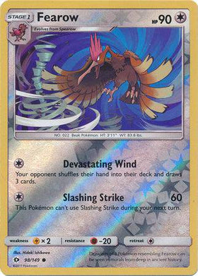 Fearow : SUN & MOON BASE (Reverse holo) - 98/149 - Lockett Labs UK