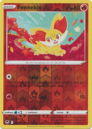 Fennekin : SILVER TEMPEST (Reverse holo) - 025/195 - Lockett Labs UK