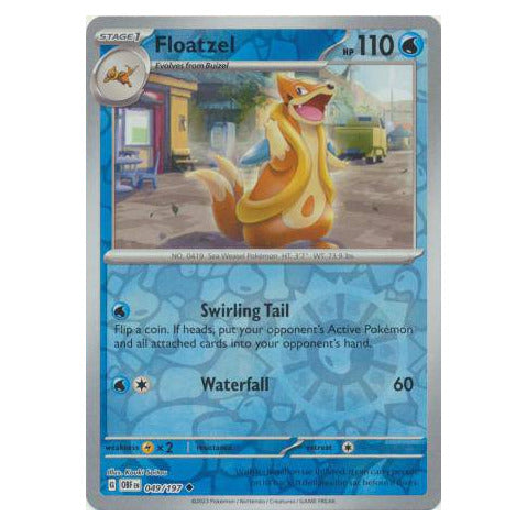 Floatzel : OBSIDIAN FLAMES (Reverse holo) - 049/197