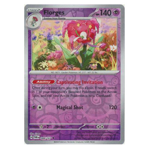 Florges : TWILIGHT MASQUERADE (Reverse holo) - 088/167