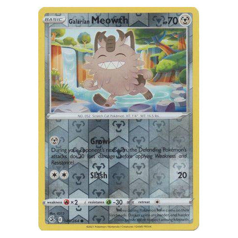 Galarian Meowth : FUSION STRIKE (Reverse holo) - 180/264