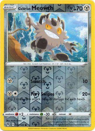Galarian Meowth : VIVID VOLTAGE (Reverse holo) - 112/185 - Lockett Labs UK