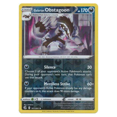 Galarian Obstagoon : FUSION STRIKE (Reverse holo) - 161/264