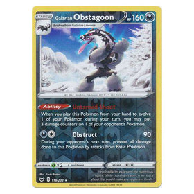 Galarian Obstagoon : SWORD & SHIELD BASE (Reverse holo) - 119/202