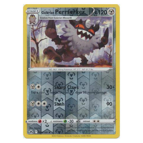 Galarian Perrserker : CROWN ZENITH (Reverse holo) - 085/159