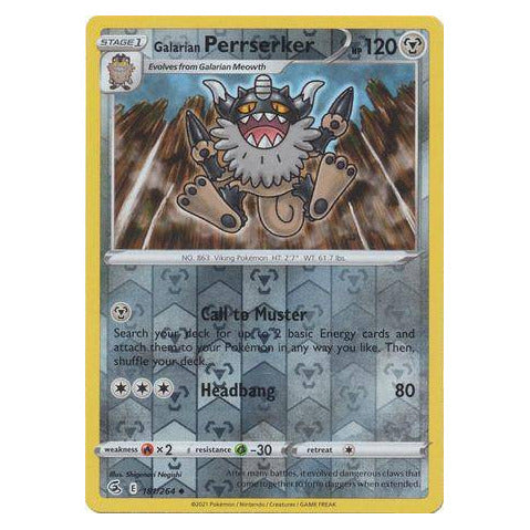Galarian Perrserker : FUSION STRIKE (Reverse holo) - 181/264