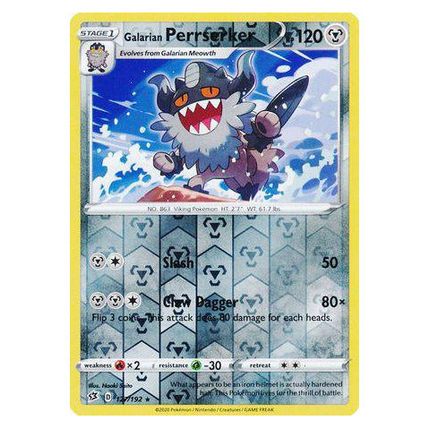 Galarian Perrserker : REBEL CLASH (Reverse holo) - 127/192