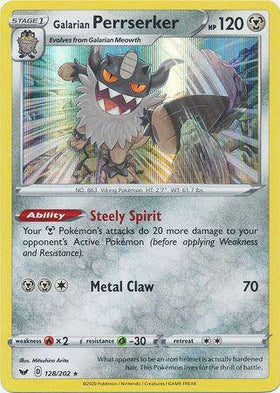Galarian Perrserker : SWORD & SHIELD BASE (Holo) - 128/202 - Lockett Labs UK