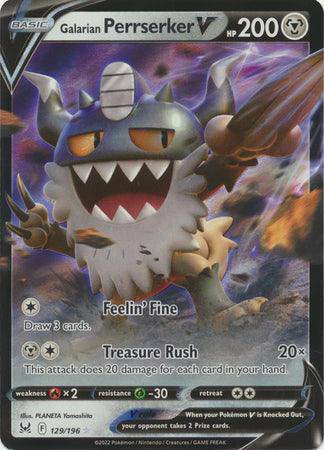 Galarian Perrserker V : LOST ORIGIN - 129/196 - Lockett Labs UK