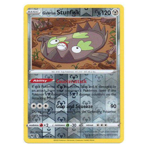 Galarian Stunfisk : VIVID VOLTAGE (Reverse holo) - 125/185