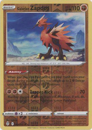 Galarian Zapdos : EVOLVING SKIES (Reverse holo) - 082/203 - Lockett Labs UK