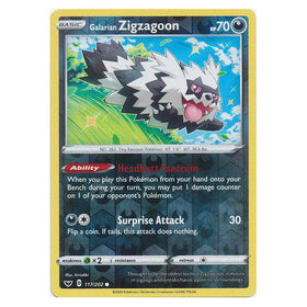 Galarian Zigzagoon : SWORD & SHIELD BASE (Reverse holo) - 117/202