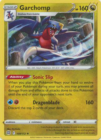 Garchomp : BRILLIANT STARS (Holo) - 109/172 - Lockett Labs UK