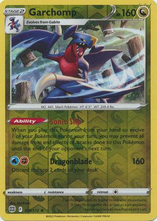 Garchomp : BRILLIANT STARS (Reverse holo) - 109/172 - Lockett Labs UK