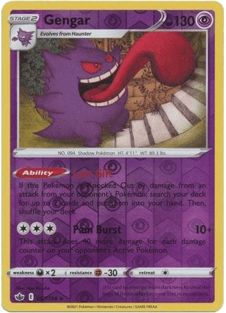 Gengar : CHILLING REIGN (Reverse Holo) - 057/198 - Lockett Labs UK