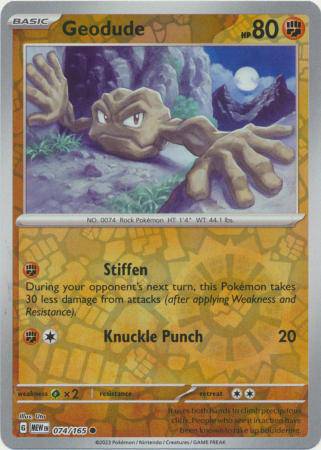Geodude : 151 (Reverse holo) - 074/165 - Lockett Labs UK