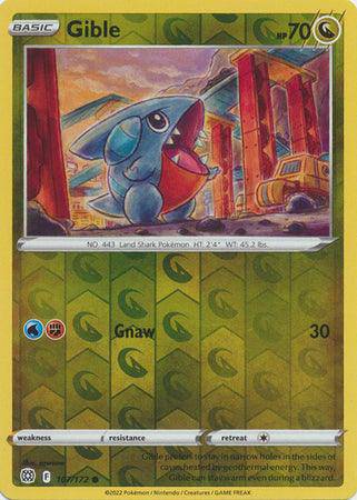 Gible : BRILLIANT STARS (Reverse holo) - 107/172 - Lockett Labs UK