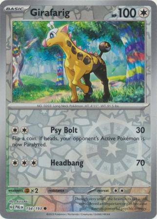 Girafarig : PALDEA EVOLVED (Reverse holo) - 154/193