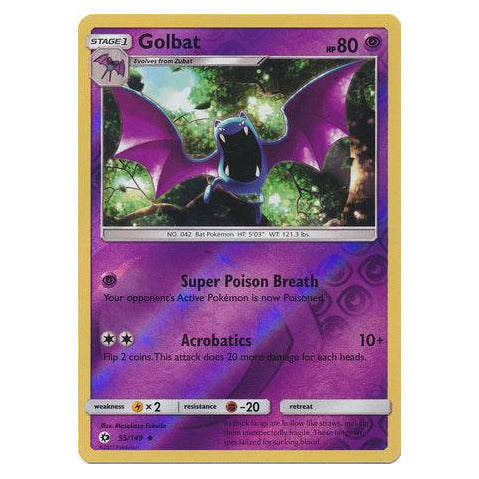 Golbat : SUN & MOON BASE (Reverse holo) - 55/149