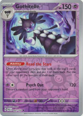 Gothitelle : PALDEA EVOLVED (Reverse holo) - 092/193 - Lockett Labs UK