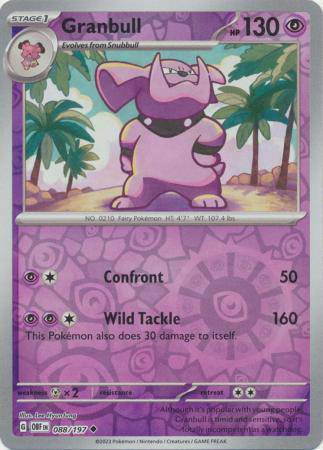 Granbull : OBSIDIAN FLAMES (Reverse holo) - 088/197